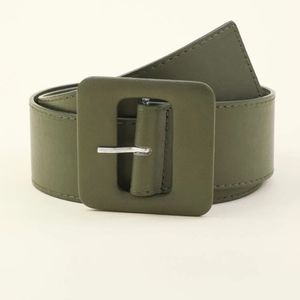 Army Green Square Buckle Belt 2 inch wide